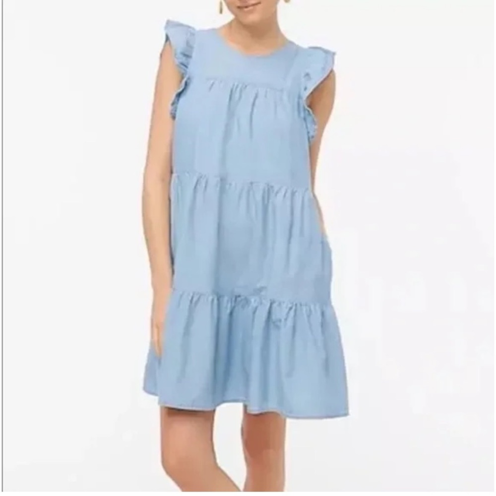 J. Crew Chambray Dress with Ruffles